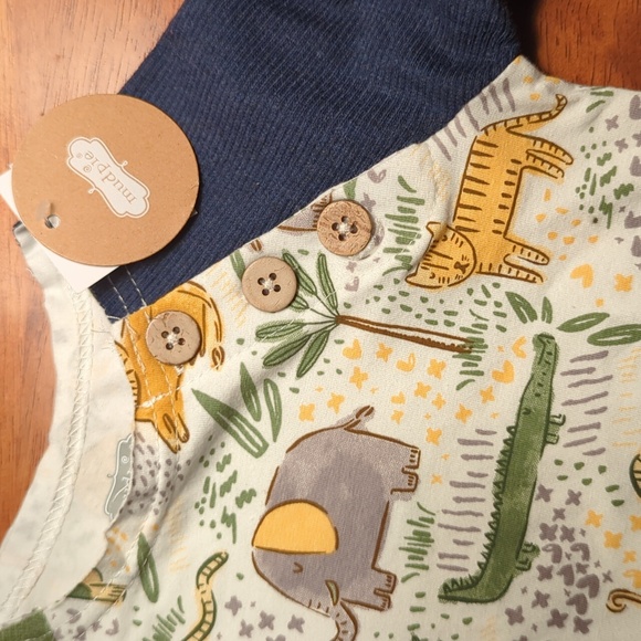 51. NWT mud pie safari print footie sleeper - Picture 3 of 8